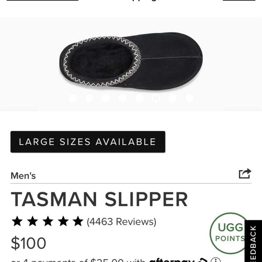 UGG Men’s Tasman Slippers NWT